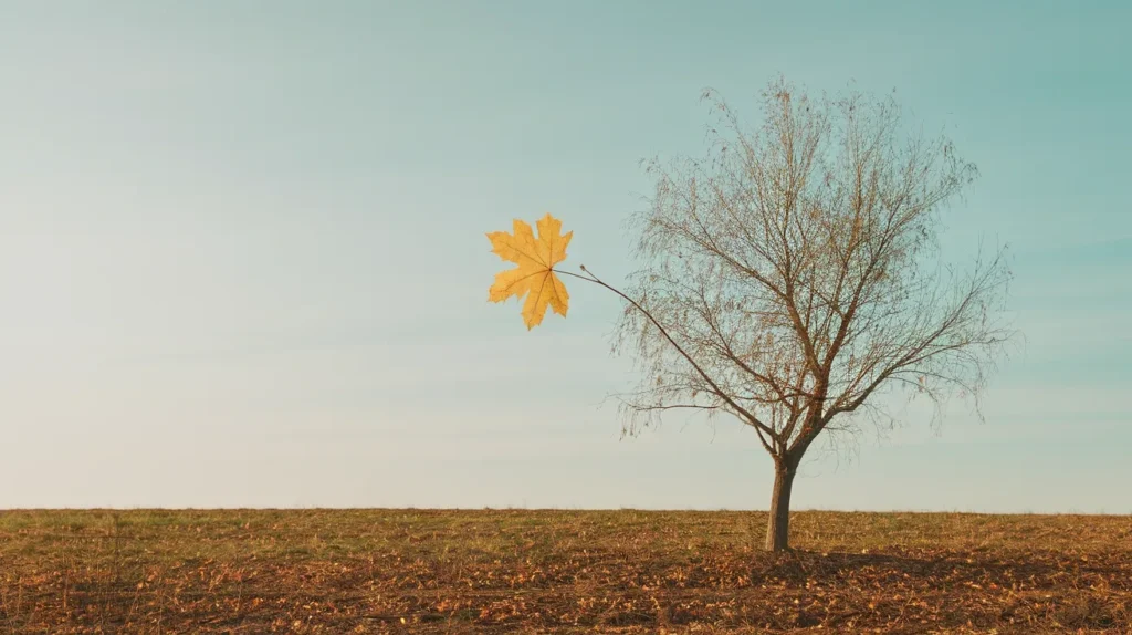 Alone like the last leaf on a tree