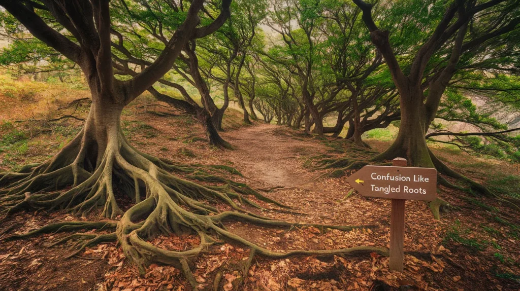 Confusion like tangled roots
