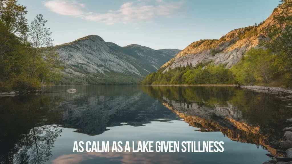As calm as a lake given stillness
