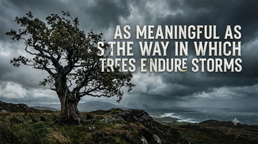 As meaningful as the way in which trees endure storms