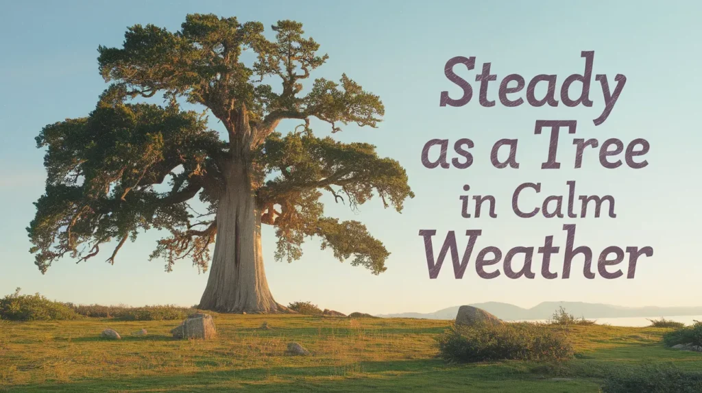 As steady as a tree in calm weather