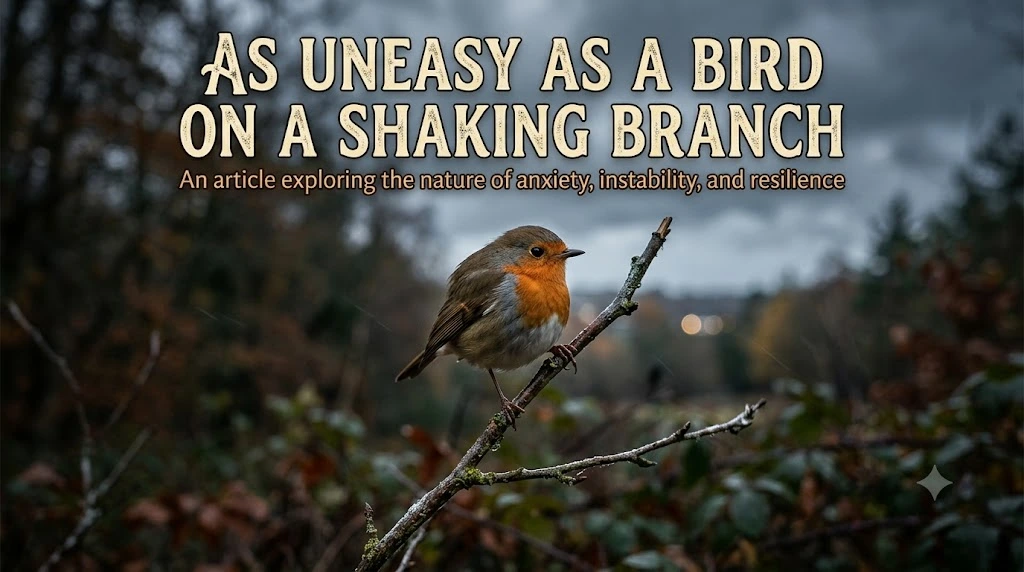 As uneasy as a bird on a shaking branch