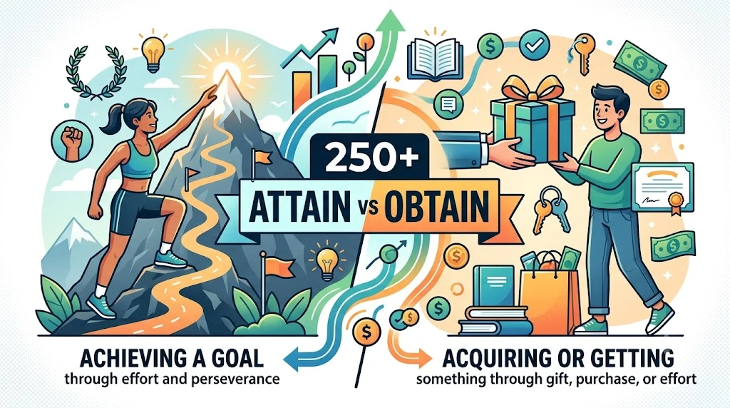 Attain vs obtain