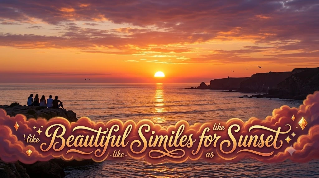 beautiful similes for sunset