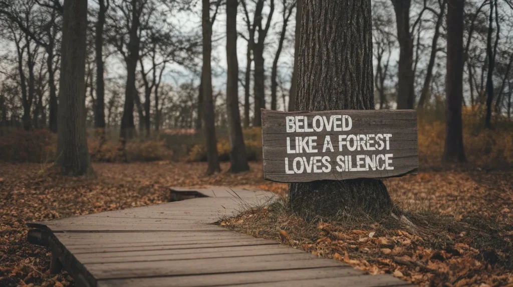 Beloved like a forest loves silence
