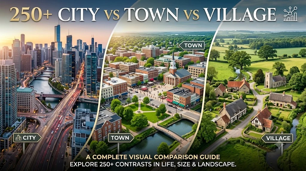 City vs Town vs Village