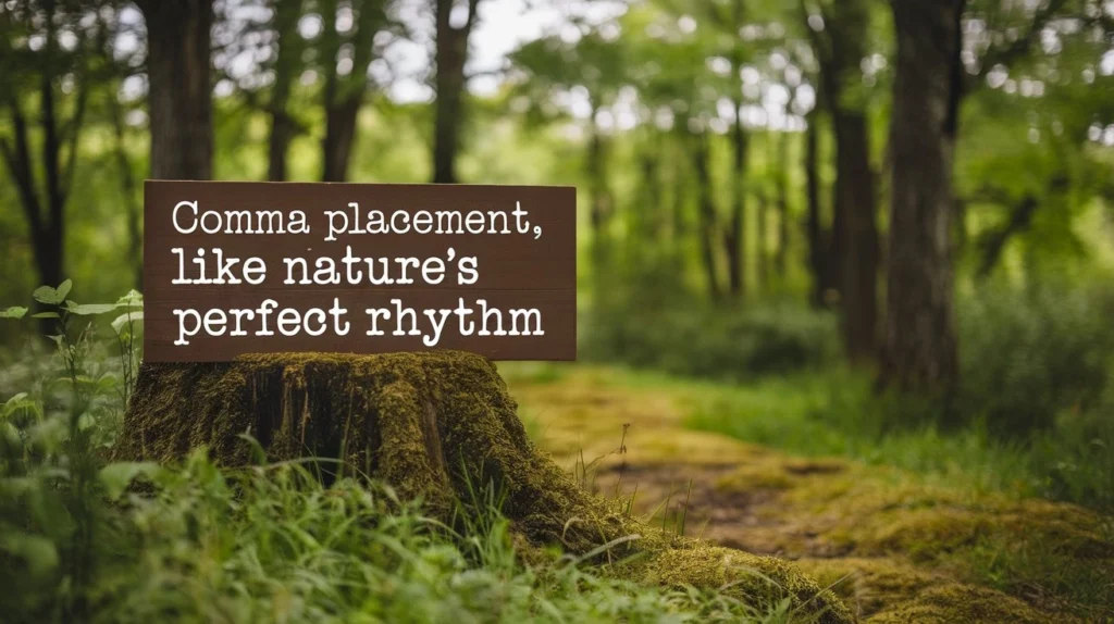 Comma placement, like nature’s perfect rhythm