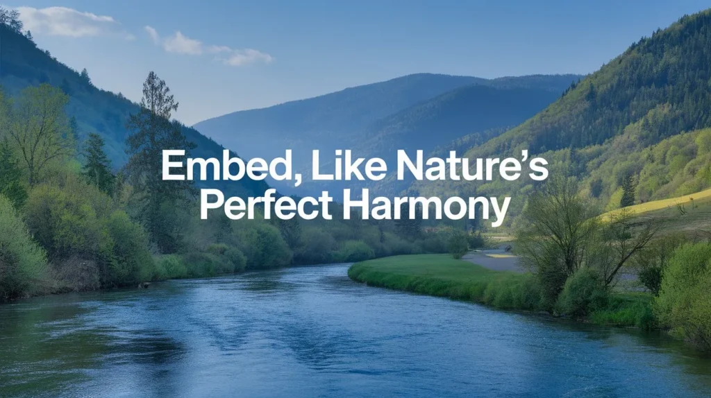  Embed, like nature’s perfect harmony