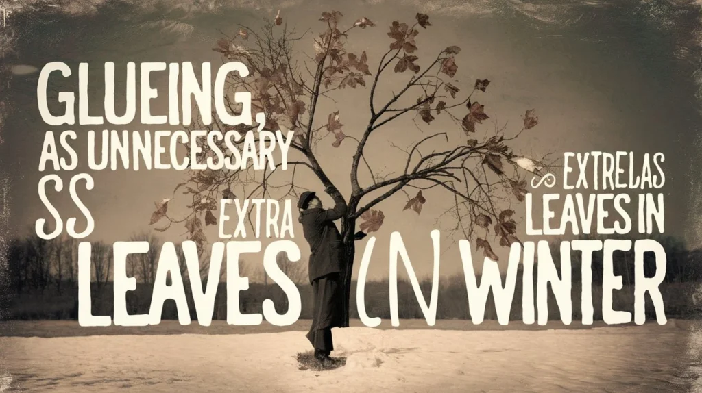 Glueing, as unnecessary as extra leaves in winter