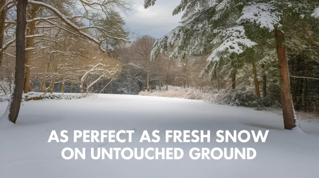 As Perfect as Fresh Snow on Untouched Ground