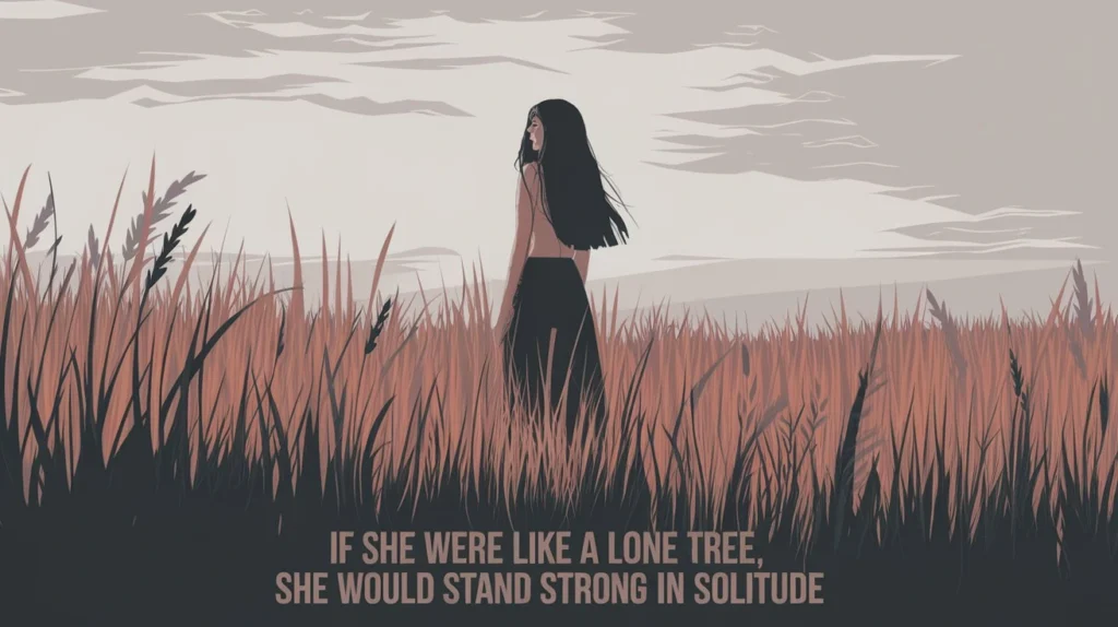  If she were like a lone tree, she would stand strong in solitude