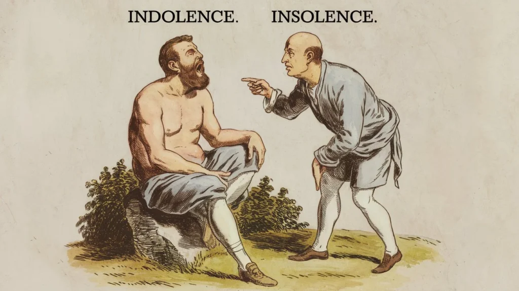 Indolence vs Insolence
