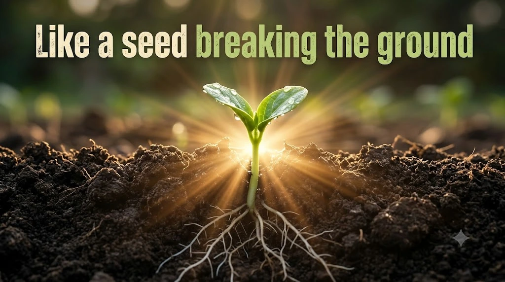 Like a seed breaking the ground