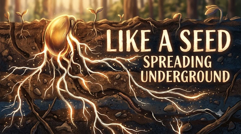 Like a seed spreading underground