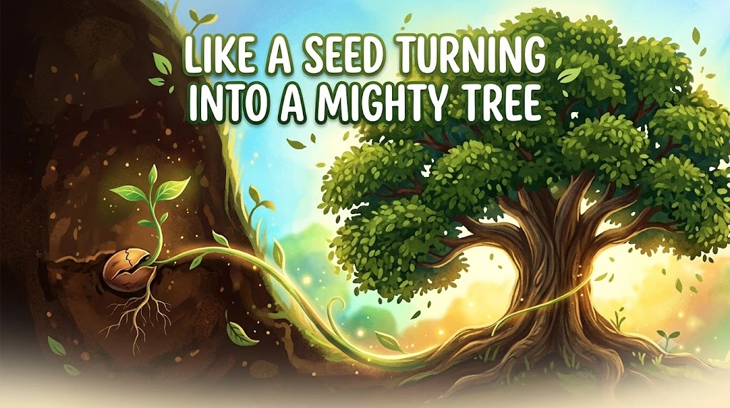 Like a seed turning into a mighty tree