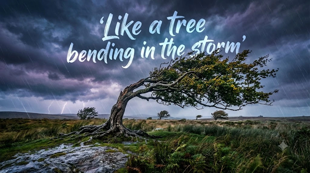 Like a tree bending in the storm