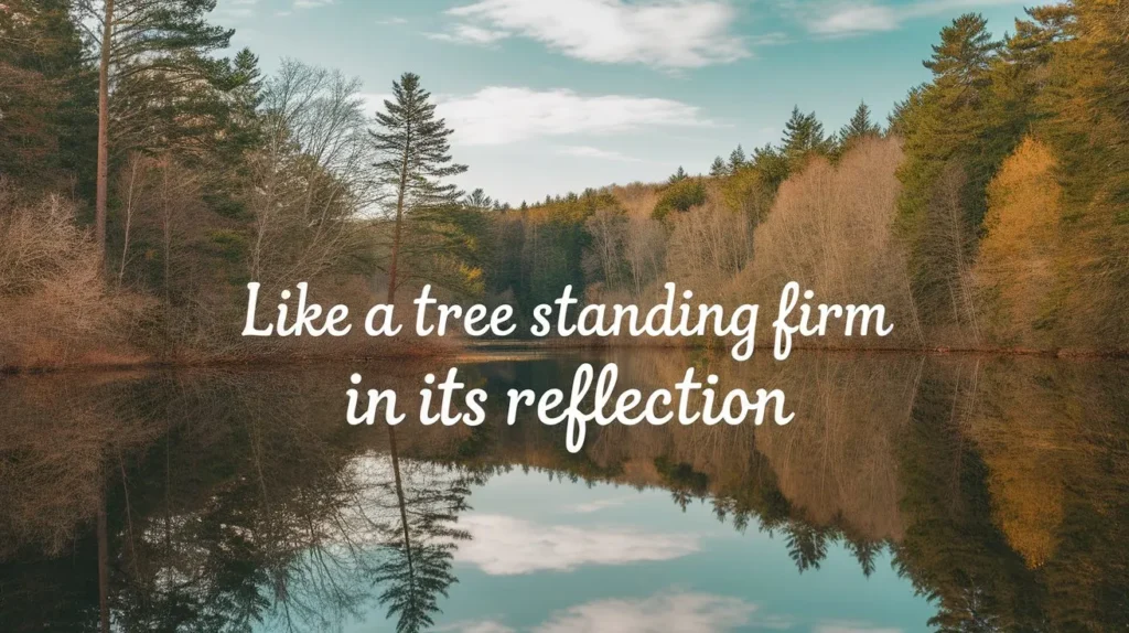  Like a tree standing firm in its reflection