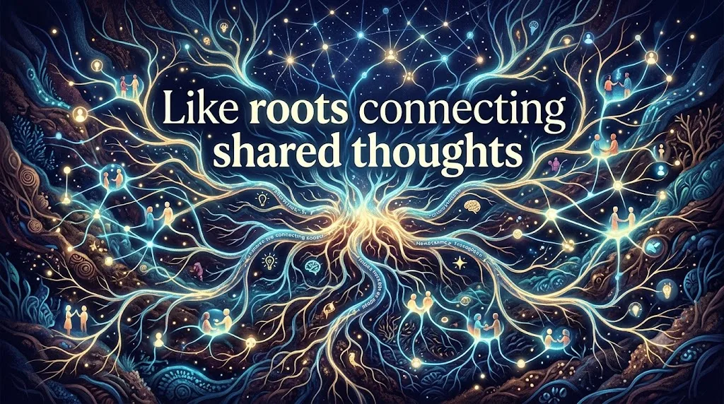 Like roots connecting shared thoughts