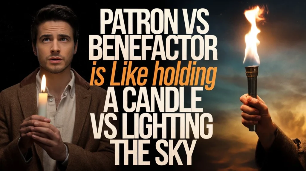 Patron vs Benefactor Is Like Holding a Candle vs Lighting the Sky