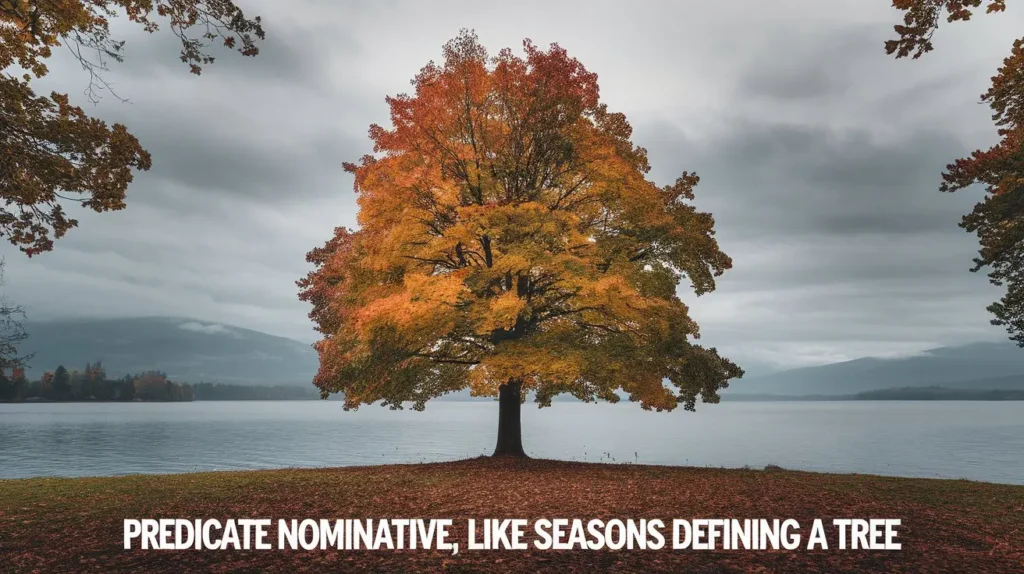 Predicate nominative, like seasons defining a tree
