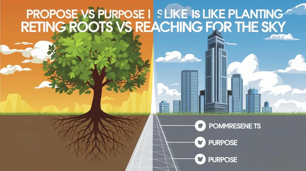 Propose vs Purpose Is Like Planting Roots vs Reaching for the Sky
