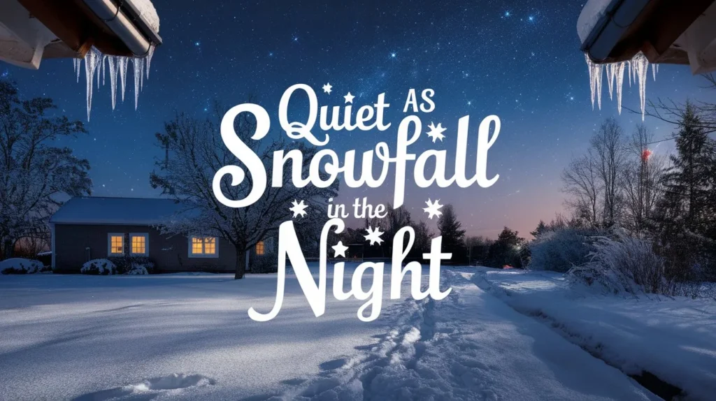 Quiet as snowfall in the night
