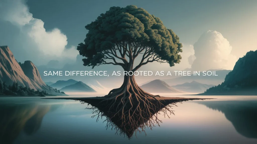Same difference, as rooted as a tree in soil