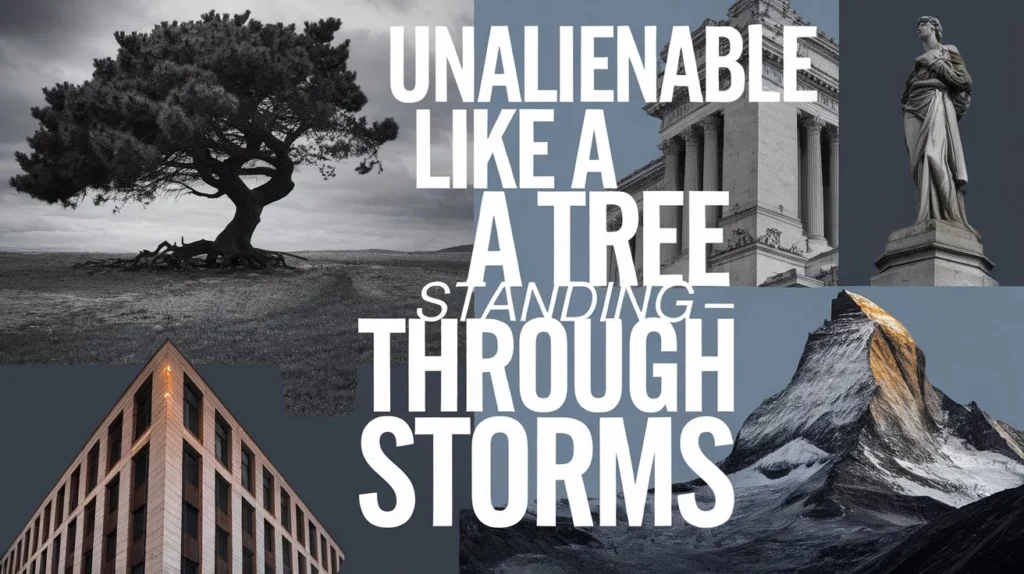 Unalienable like a tree standing through storms