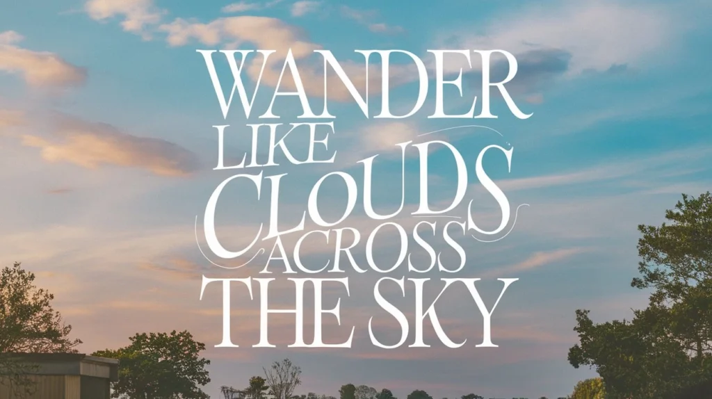 Wander like clouds across the sky