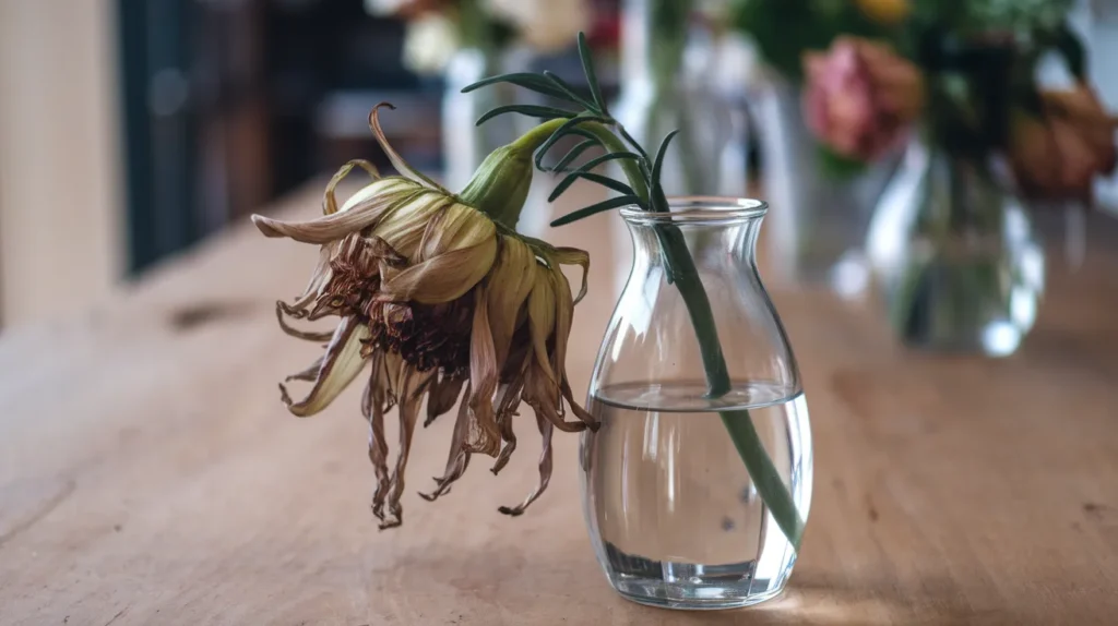 Sad like a wilted flower