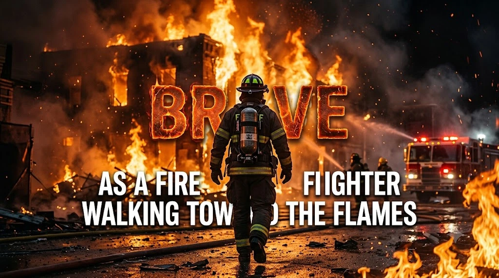 Brave as a Firefighter Walking Toward the Flames