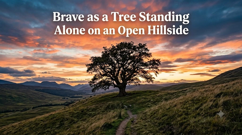Brave as a Tree Standing Alone on an Open Hillside