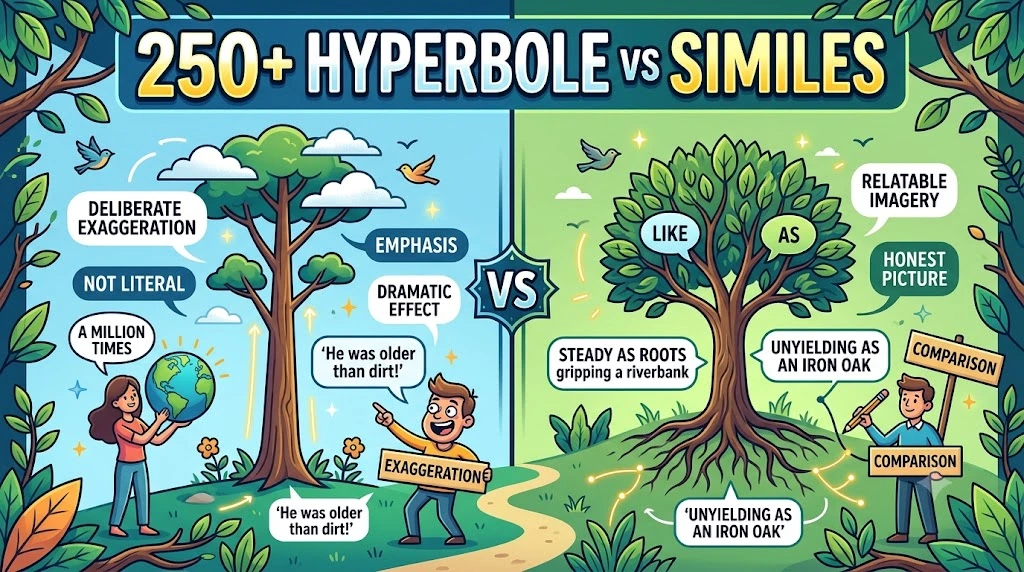 Hyperbole vs Similes