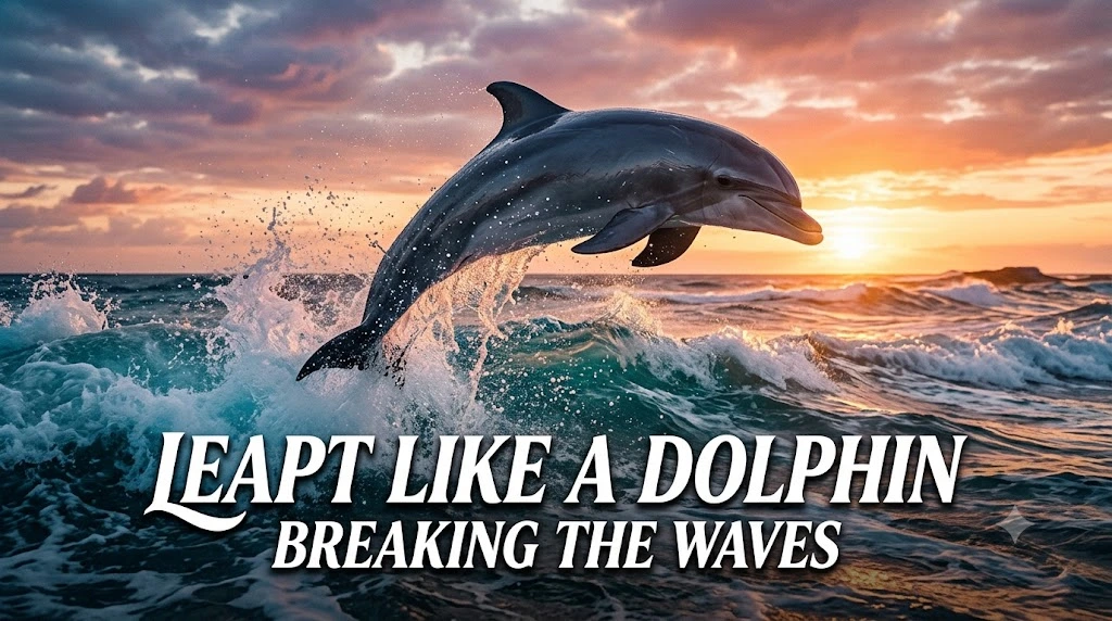 Leapt Like a Dolphin Breaking the Waves
