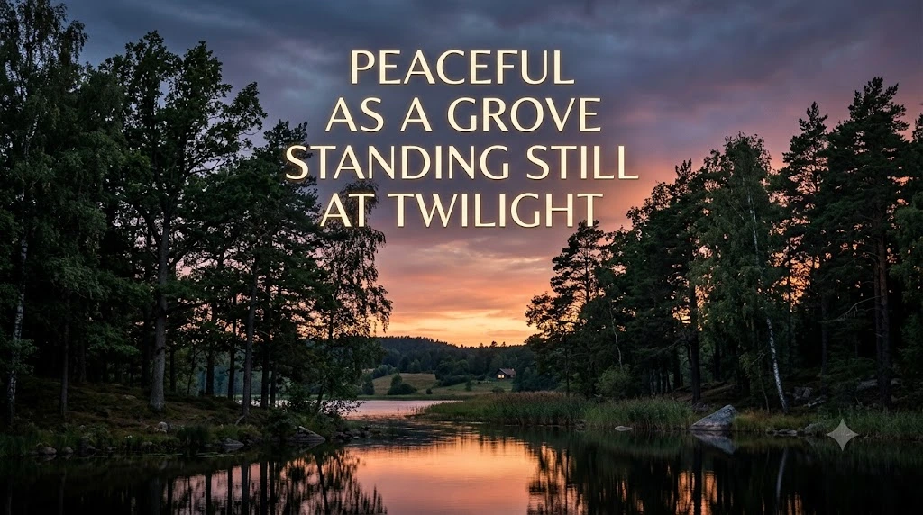 Peaceful as a Grove Standing Still at Twilight